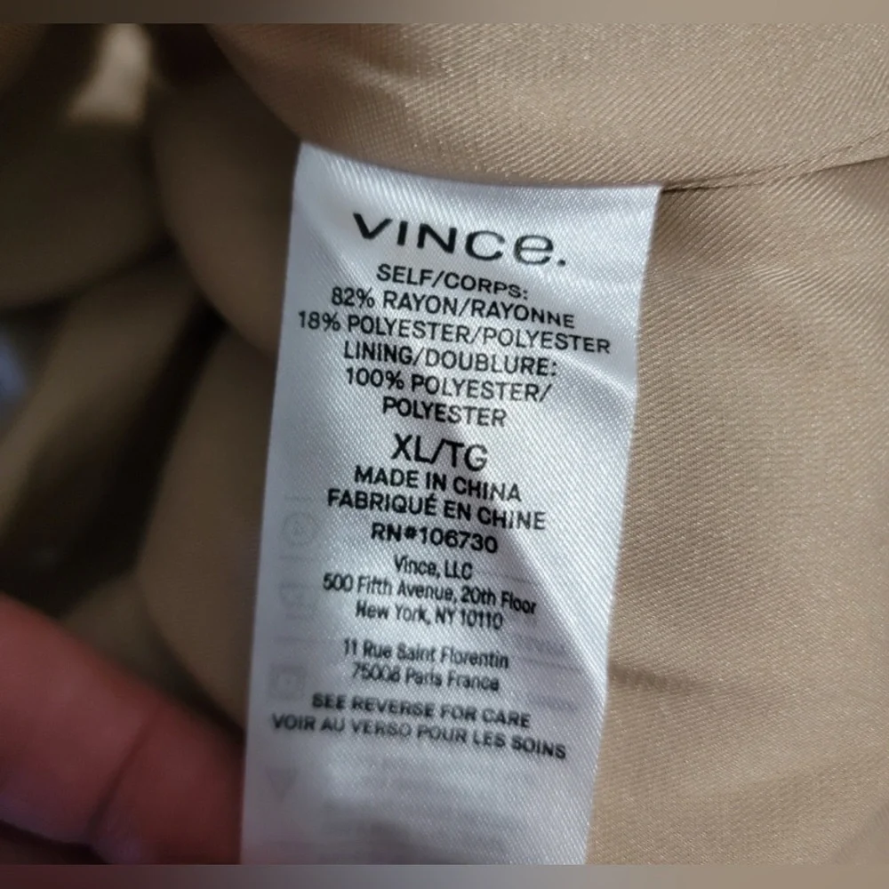 Vince Women's Dress XL Midi Dahlia Long Sleeve Double V-Neck Cottage Feminine - Picture 8 of 10